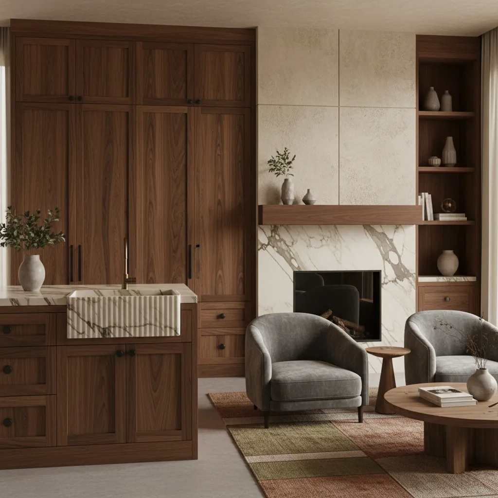 Тренды в дизайне интерьера 2025: Слияние природы, умных технологий и персонализации