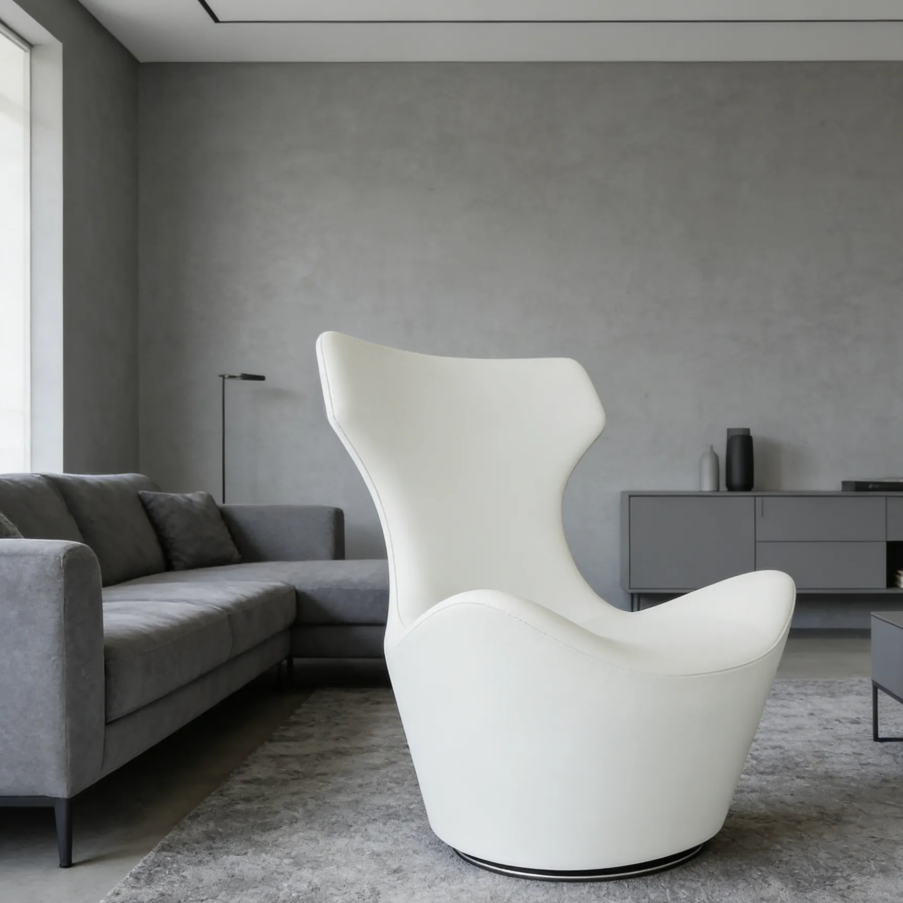 Кресло Grande Papilio из белой ткани