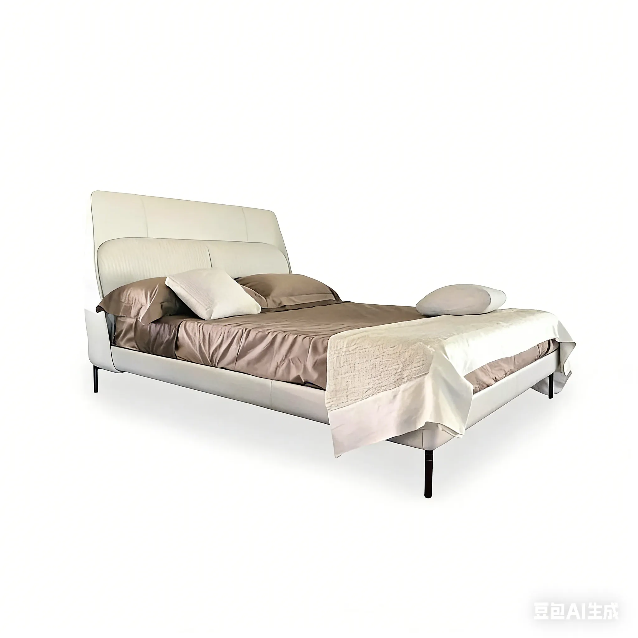Кожаная кровать Coupé De Luxe Off-White