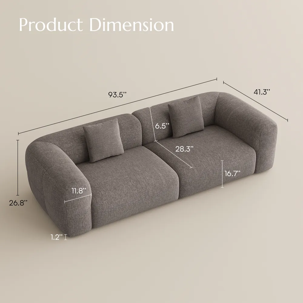 Минималистский 2-3-местный винтажный диван из синели для гостиной