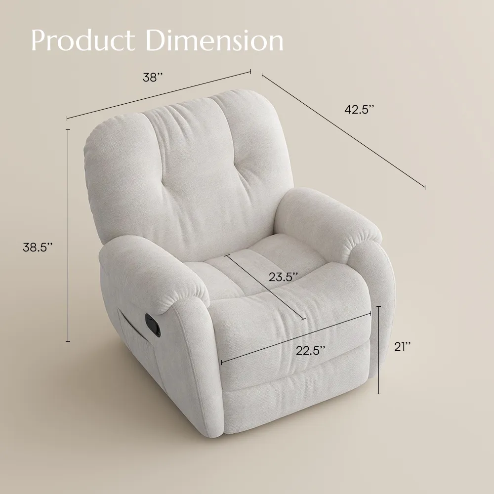 Поворотное кресло-качалка с плюшевой обивкой и функцией нагрева графена