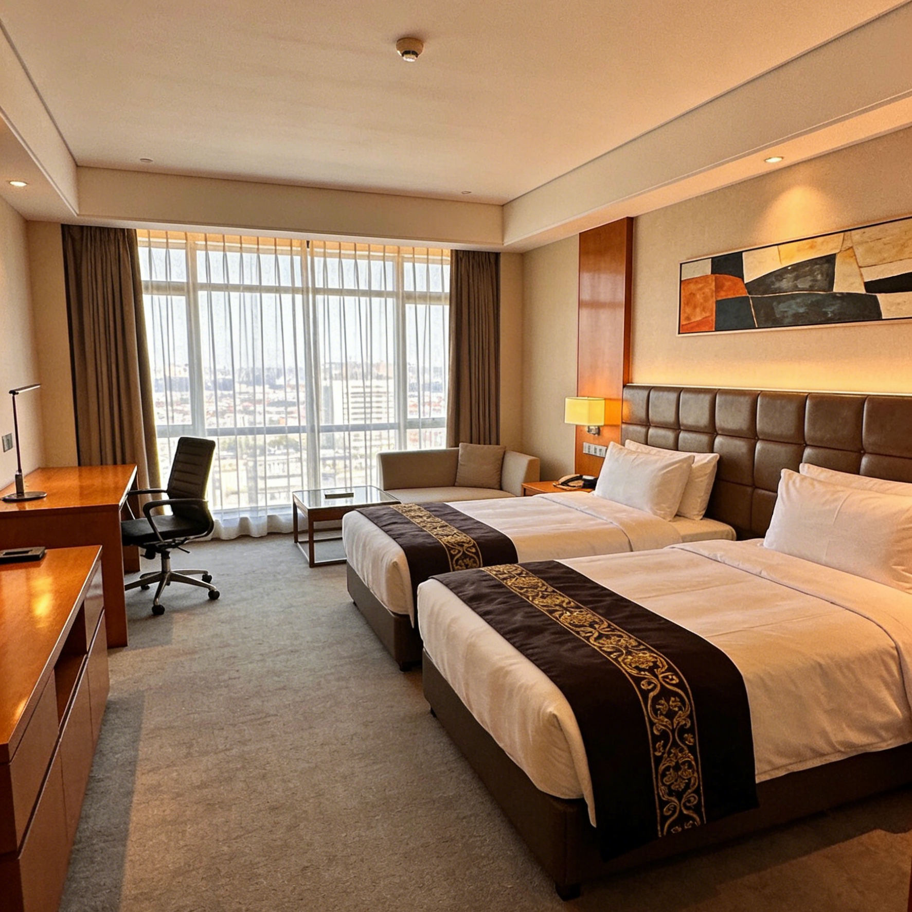 生成五星级酒店双人房间照片(4)