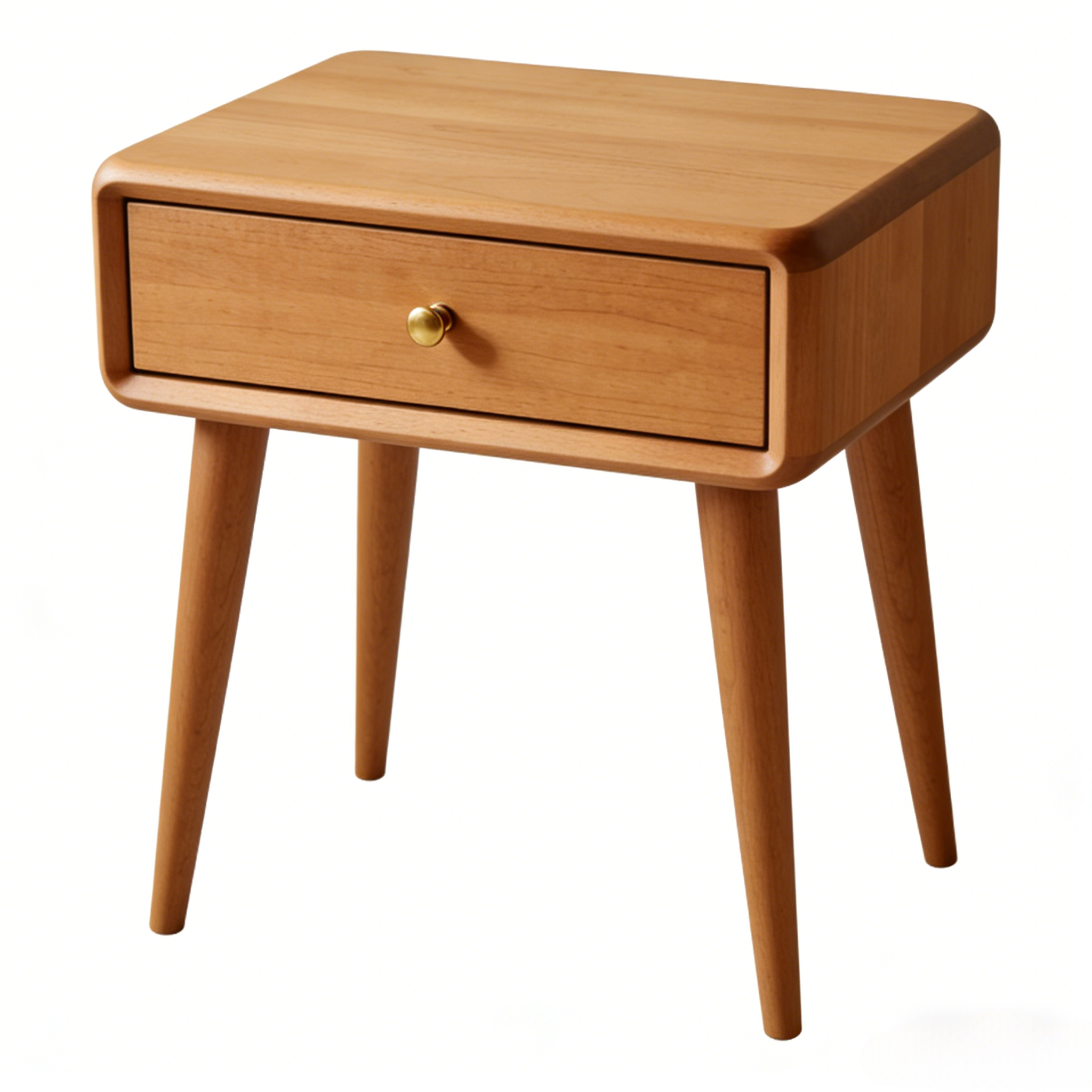 Универсальная деревянная тумба «Осло» в стиле Mid-Century | Прикроватный / Придиванный столик с ящиком