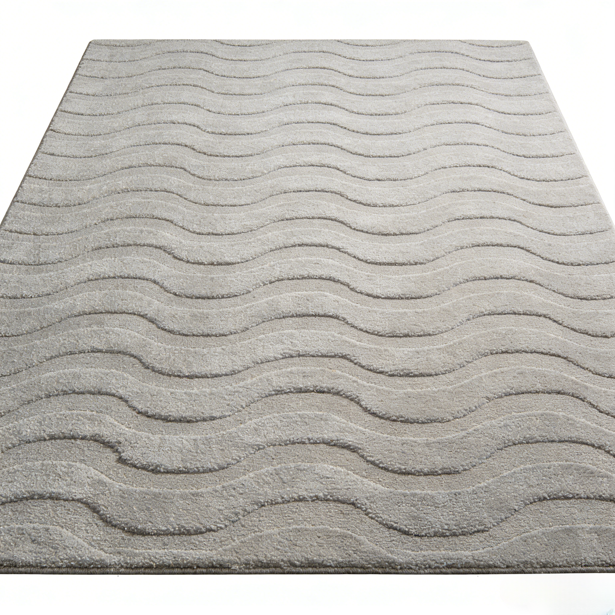 Современный фактурный ковер с 3D-узором «Волна», кремово-бежевый (120х180 см)