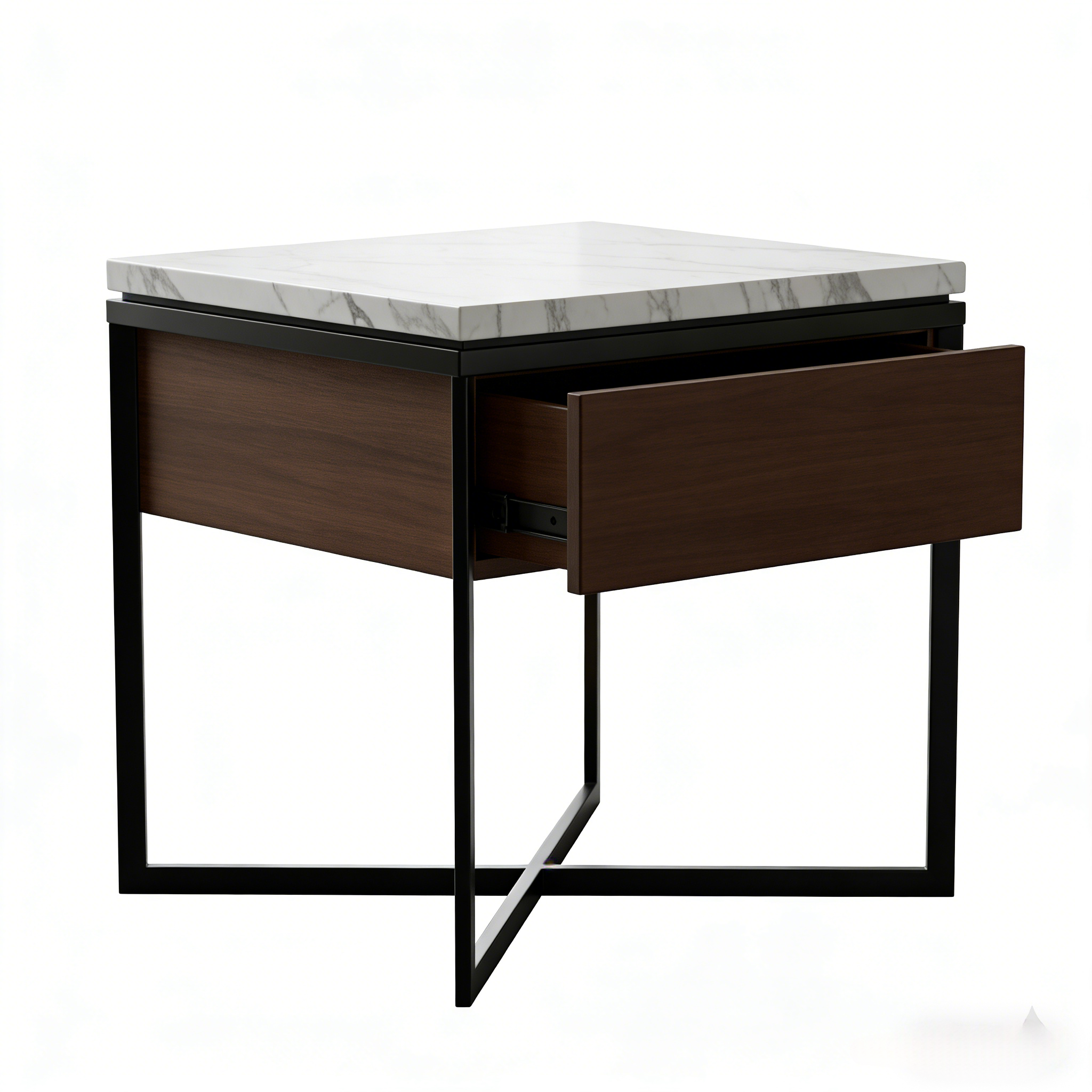 Дизайнерский придиванный столик-тумба с мраморной столешницей “Лозанна” (Lausanne)