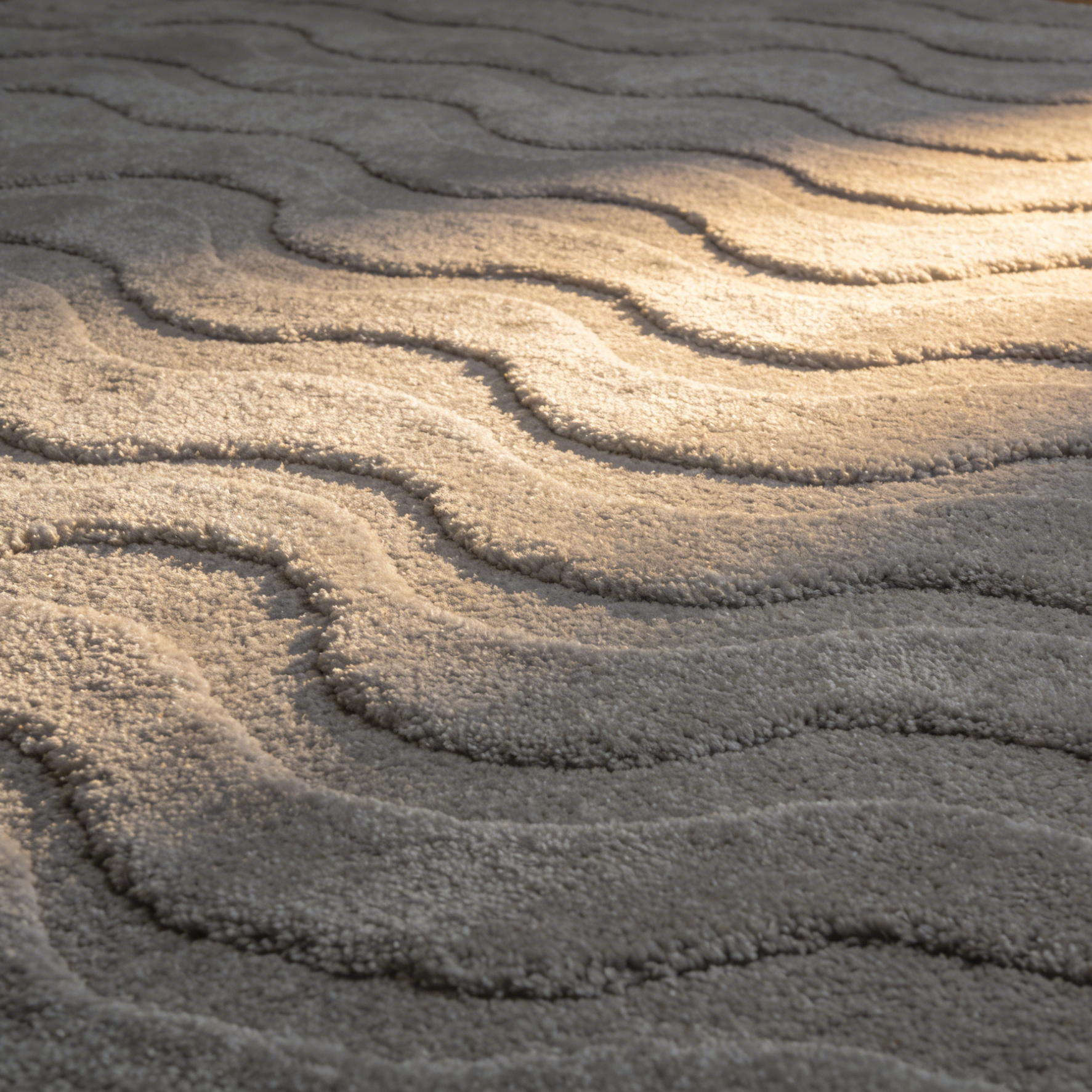 Современный фактурный ковер с 3D-узором «Волна», кремово-бежевый (120х180 см)