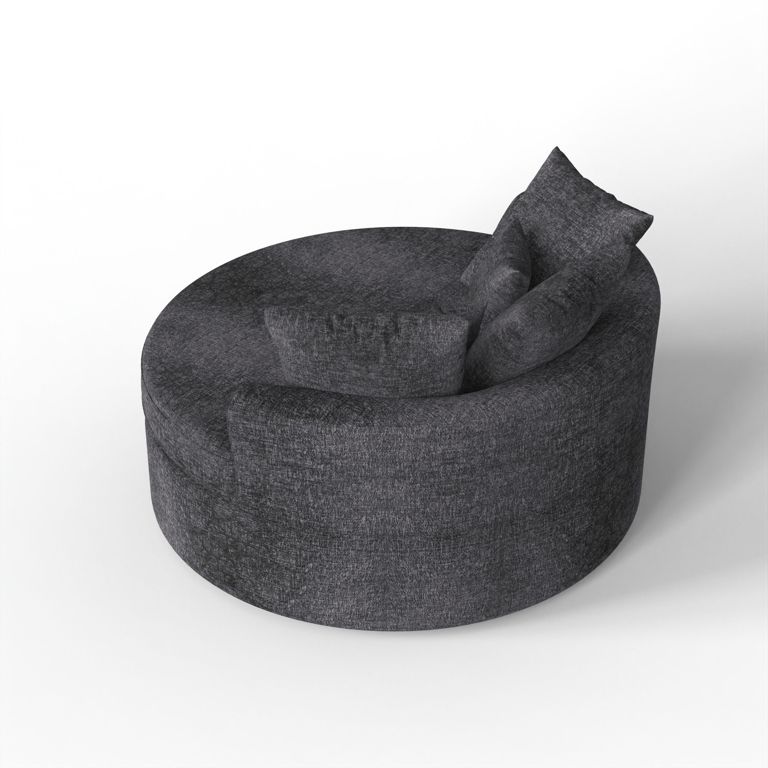 Современное круглое кресло-диван из шенилла