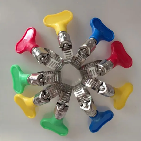 Американский полустальной хомут для шлангов с пластиковой ручкой