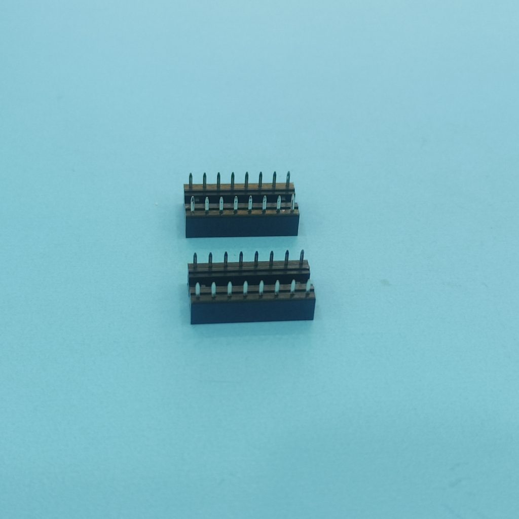 CIS254030XX-CF438 2,54 мм разъем для микросхем PBT + 30 % стекловолокна, черный XXPIN, оловянное покрытие, узкий корпус 7,62 мм