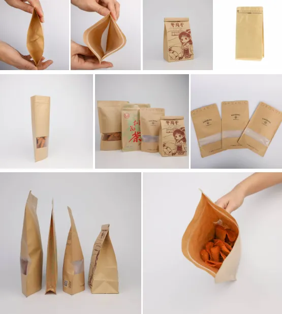 Бумажные крафт-пакеты с окном и зип-замком