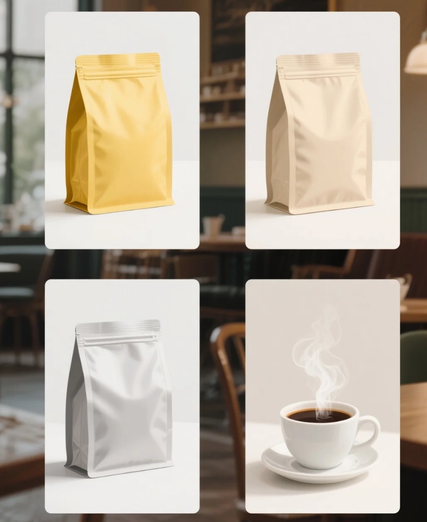 Пакет с плоским дном для кофе