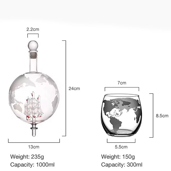 Коллекционный набор «Инструмент мира»: бутылка-глобус и бокалы