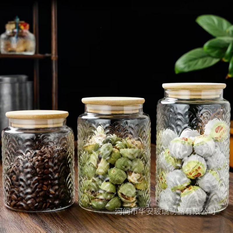 Контейнер для хранения из высокопрочного боросиликатного стекла с ромбовидным узором