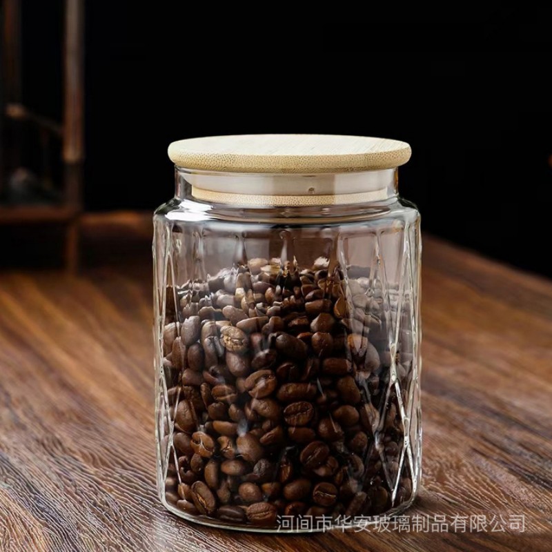 Контейнер для хранения из высокопрочного боросиликатного стекла с ромбовидным узором