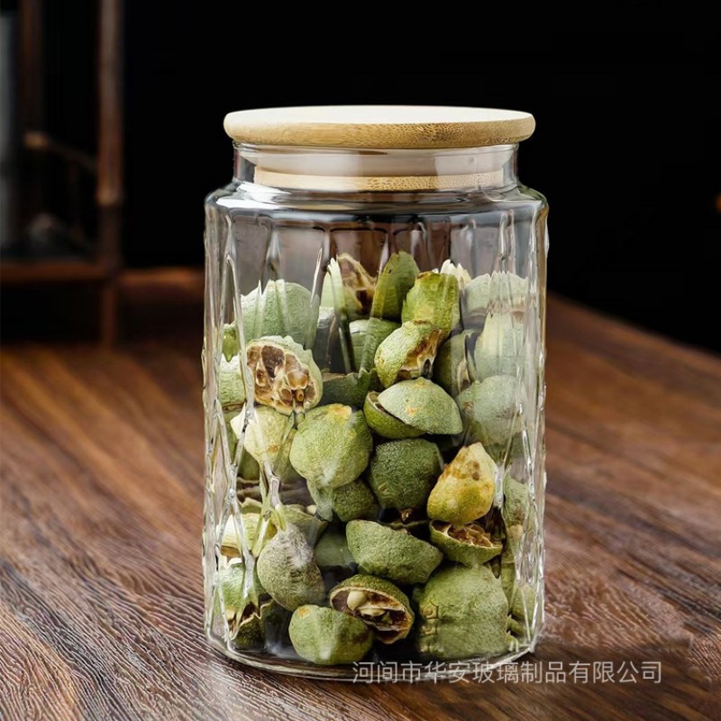 Контейнер для хранения из высокопрочного боросиликатного стекла с ромбовидным узором