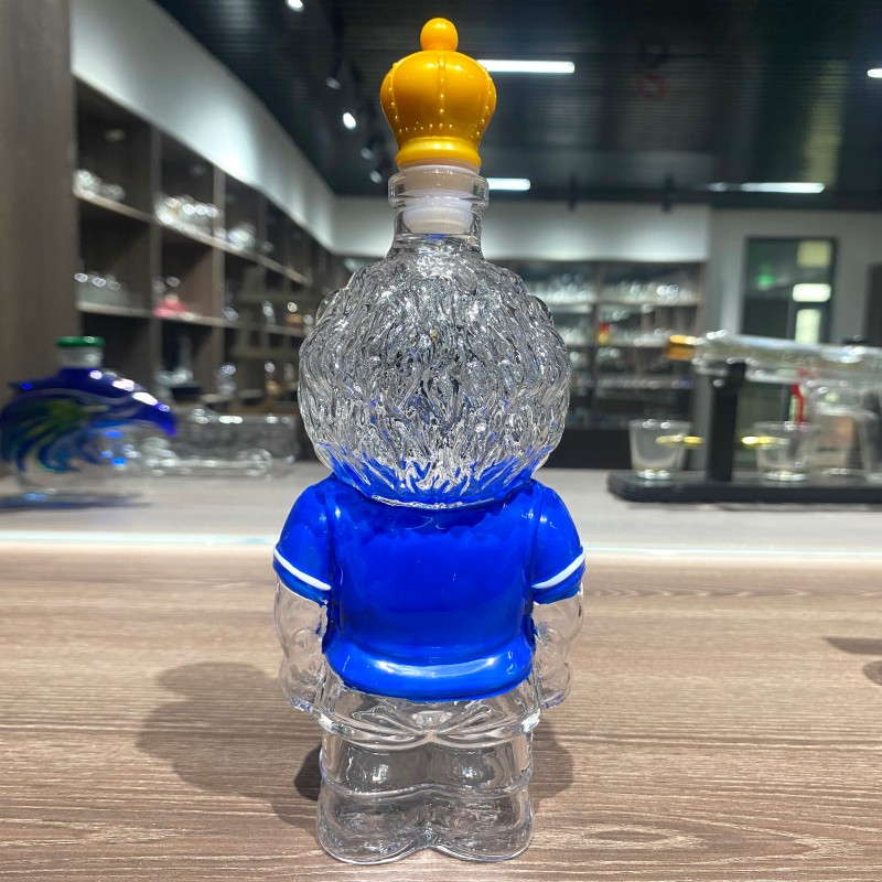 Креативная стеклянная бутылка для вина в форме льва