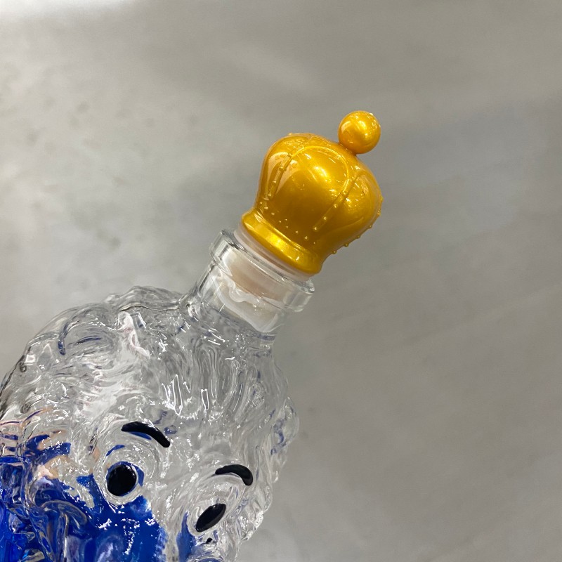 Креативная стеклянная бутылка для вина в форме льва