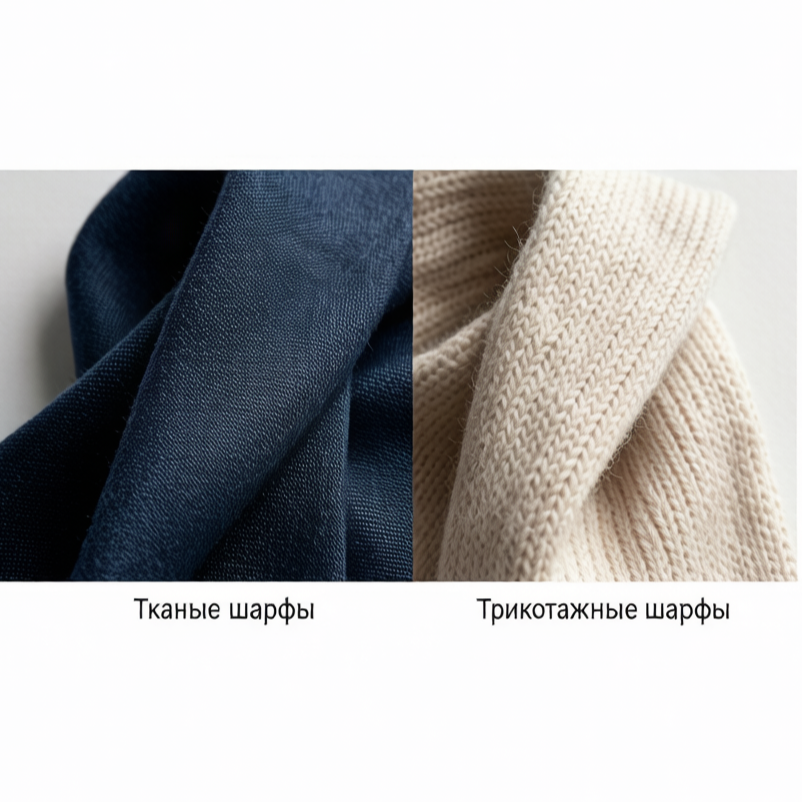 Тканые шарфы vs. трикотажные: ключевое отличие