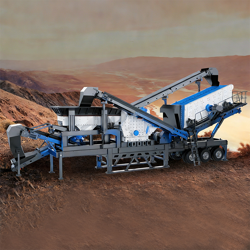 Мобильная дробильная установка «три в одном»: подача материала (ударная или щековая дробилка) и сортировка