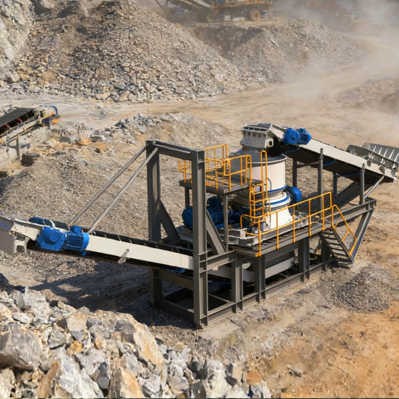 Модульная одноцилиндровая конусная дробильная линия салазочного типа