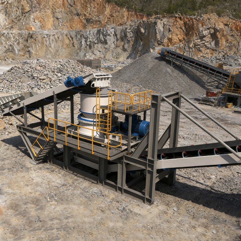 Модульная одноцилиндровая конусная дробильная линия салазочного типа