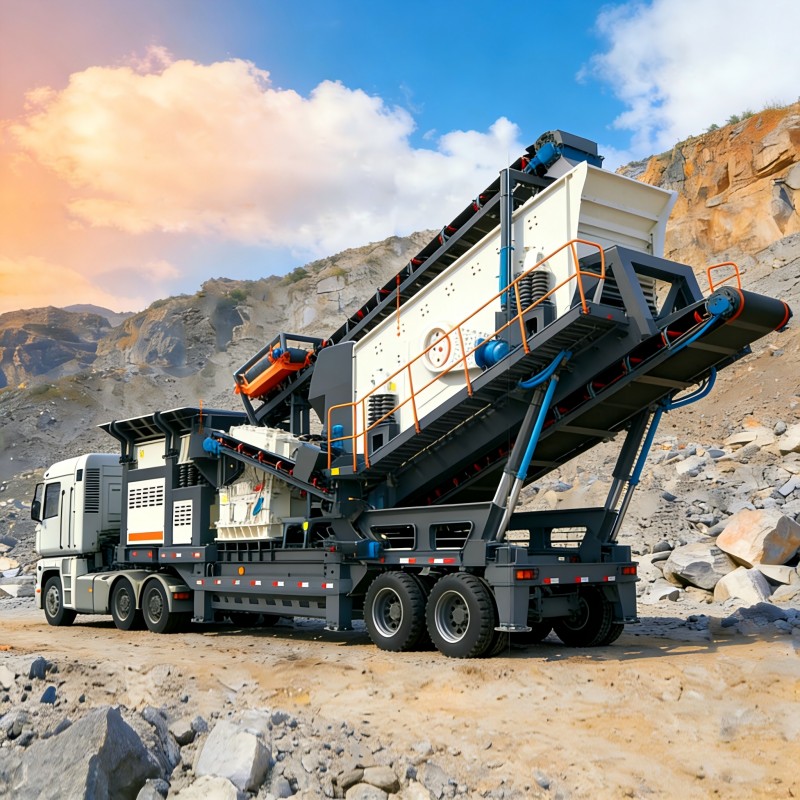 Передвижная дробильная установка на колесах: эффективное и гибкое решение для дробления.