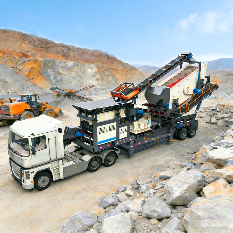 Передвижная дробильная установка на колесах: эффективное и гибкое решение для дробления.