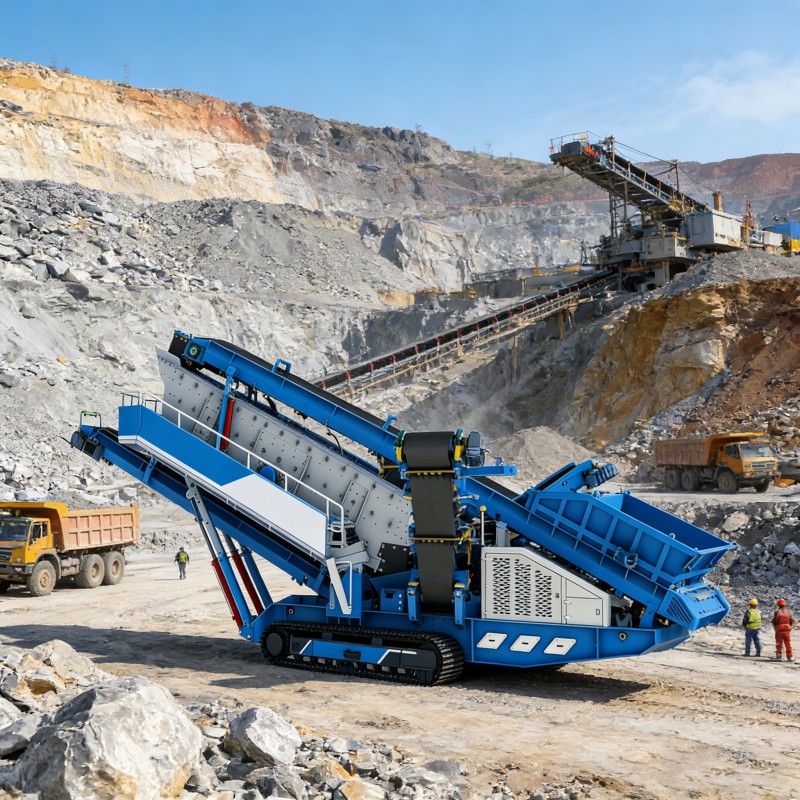 Передвижная сортировочная станция на гусеничном ходу DL2160 – высокоэффективная сортировка и просеивание, гибко адаптируемая к различным сценариям обработки заполнителей.