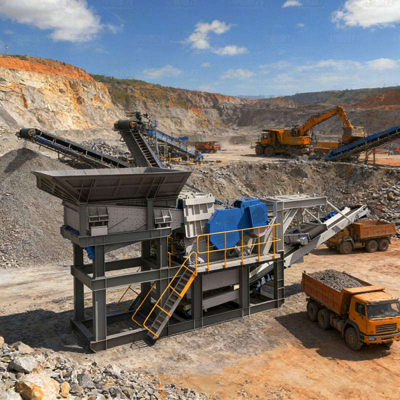 Производственная линия модульных щековых дробилок салазочного типа со стальной конструкцией