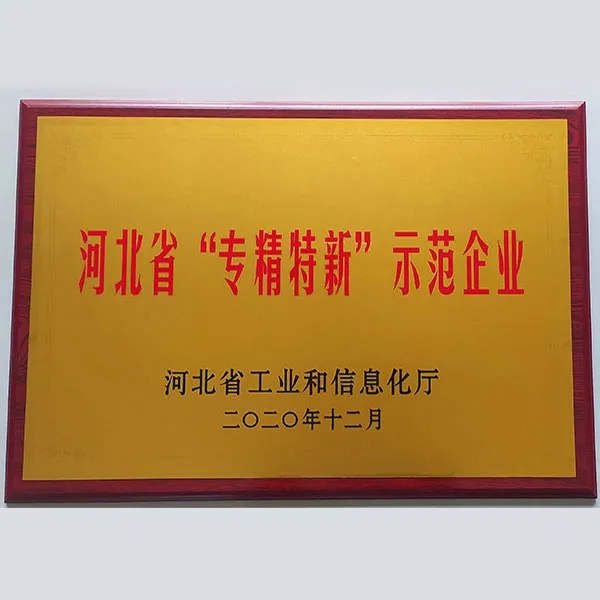 Компания Huiyou была удостоена звания специализированное, усовершенствованное, отличительное и инновационное демонстрационное предприятие провинции Хэбэй.