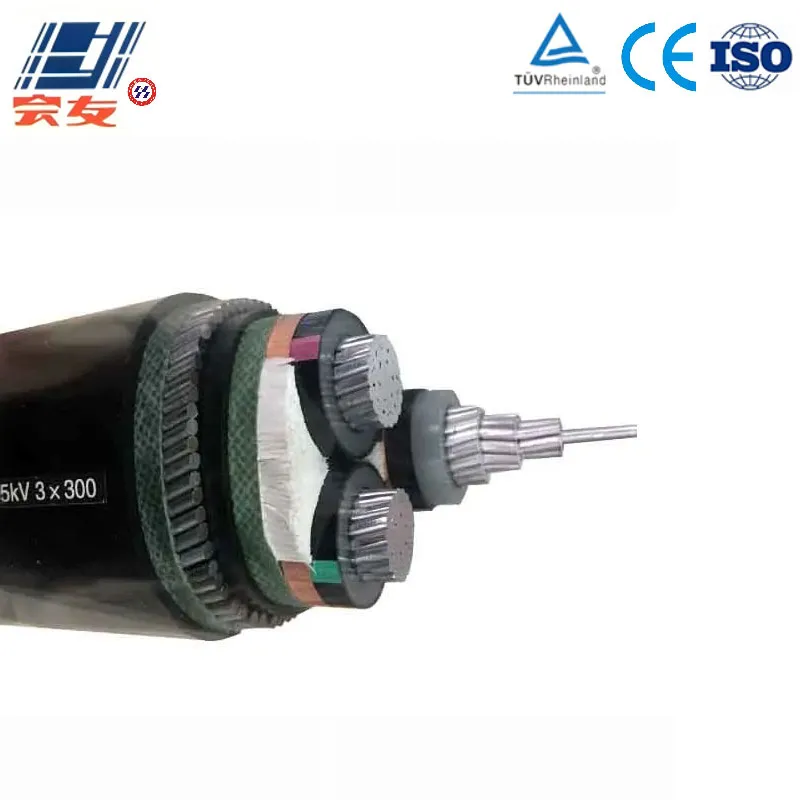 Средневольтный алюминиевый силовой кабель Al-XLPE-PVC-STW-PVC