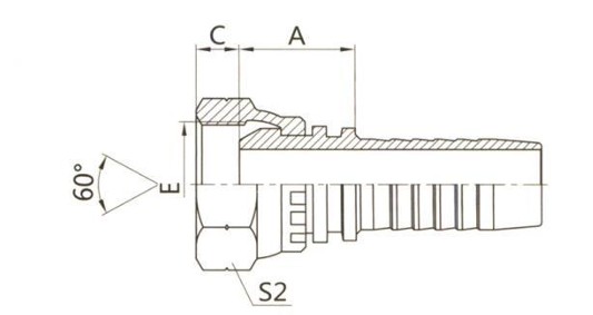 22611 – Внутренняя трубная резьба BSP, наружный конус 60° (5)