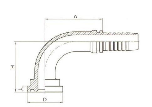 87691 – Угол 90°, фланец SAE 6000 PSI, тип 62 (4)