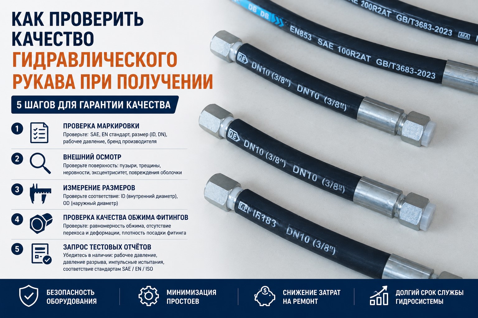 Как проверить качество гидравлического рукава при получении