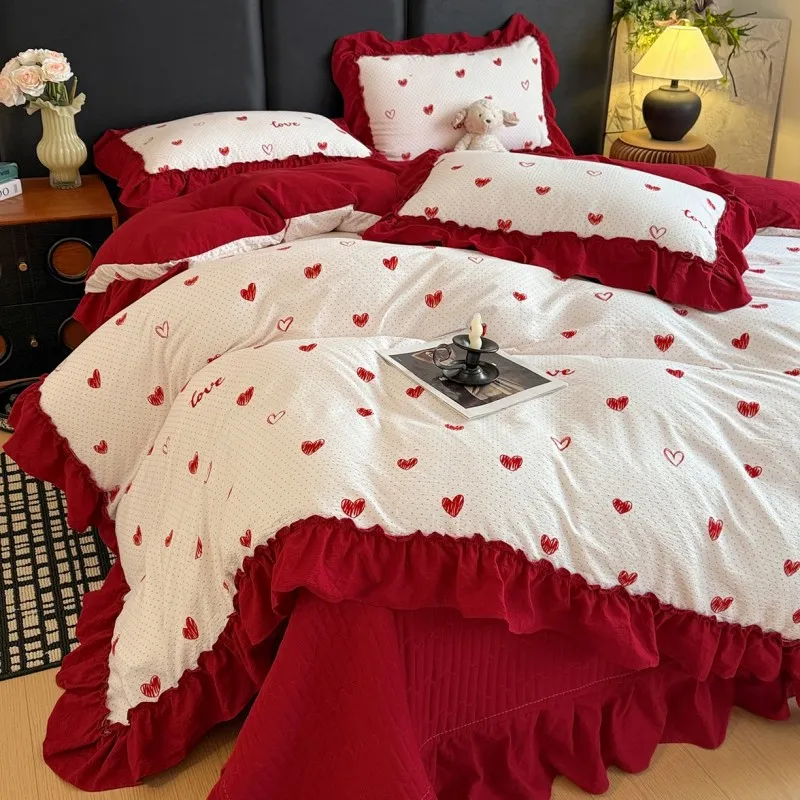 Комплект из четырех предметов: покрывало в корейском стиле из объемной