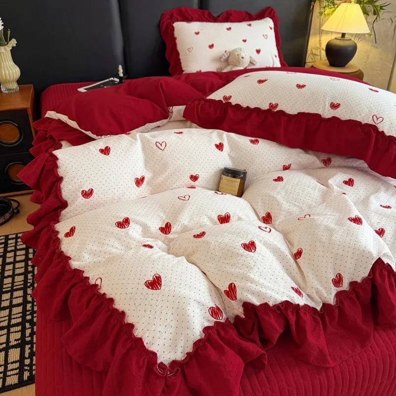 Комплект из четырех предметов: покрывало в корейском стиле из объемной