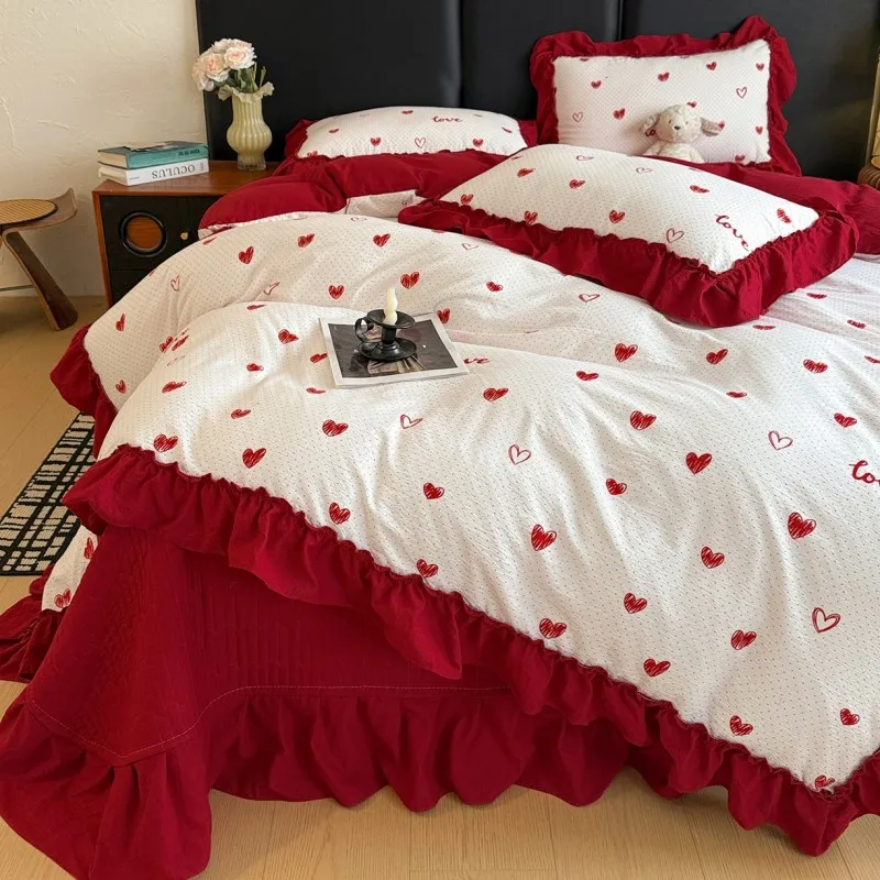 Комплект из четырех предметов: покрывало в корейском стиле из объемной