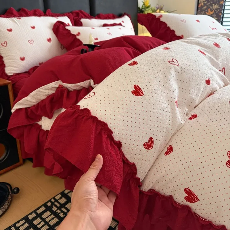 Комплект из четырех предметов: покрывало в корейском стиле из объемной