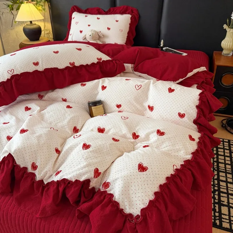 Комплект из четырех предметов: покрывало в корейском стиле из объемной