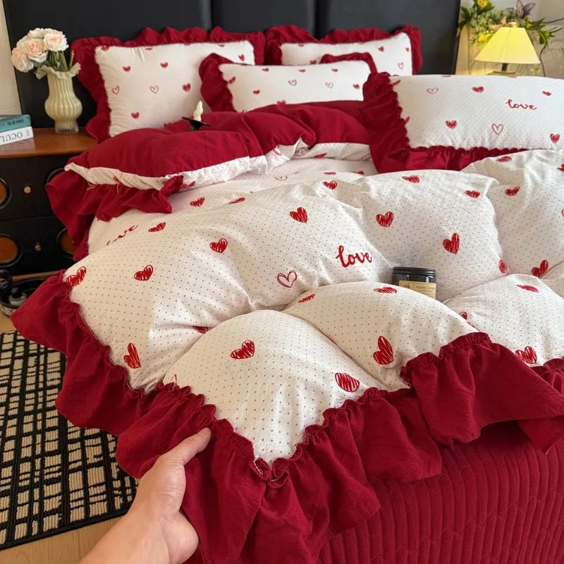 Комплект из четырех предметов: покрывало в корейском стиле из объемной