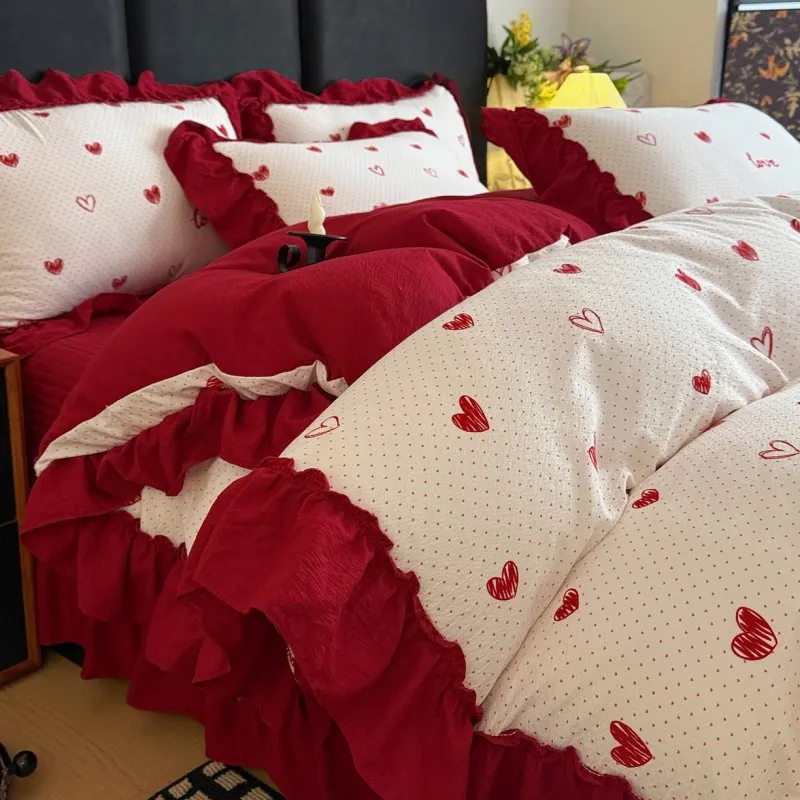 Комплект из четырех предметов: покрывало в корейском стиле из объемной