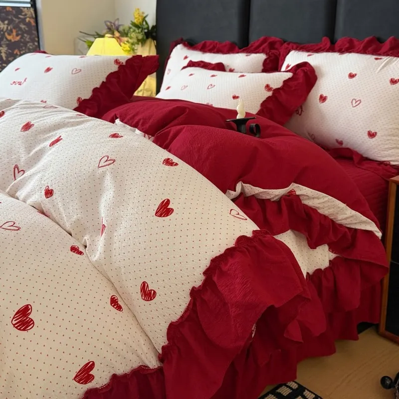 Комплект из четырех предметов: покрывало в корейском стиле из объемной