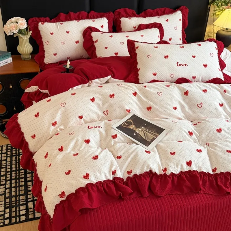 Комплект из четырех предметов: покрывало в корейском стиле из объемной