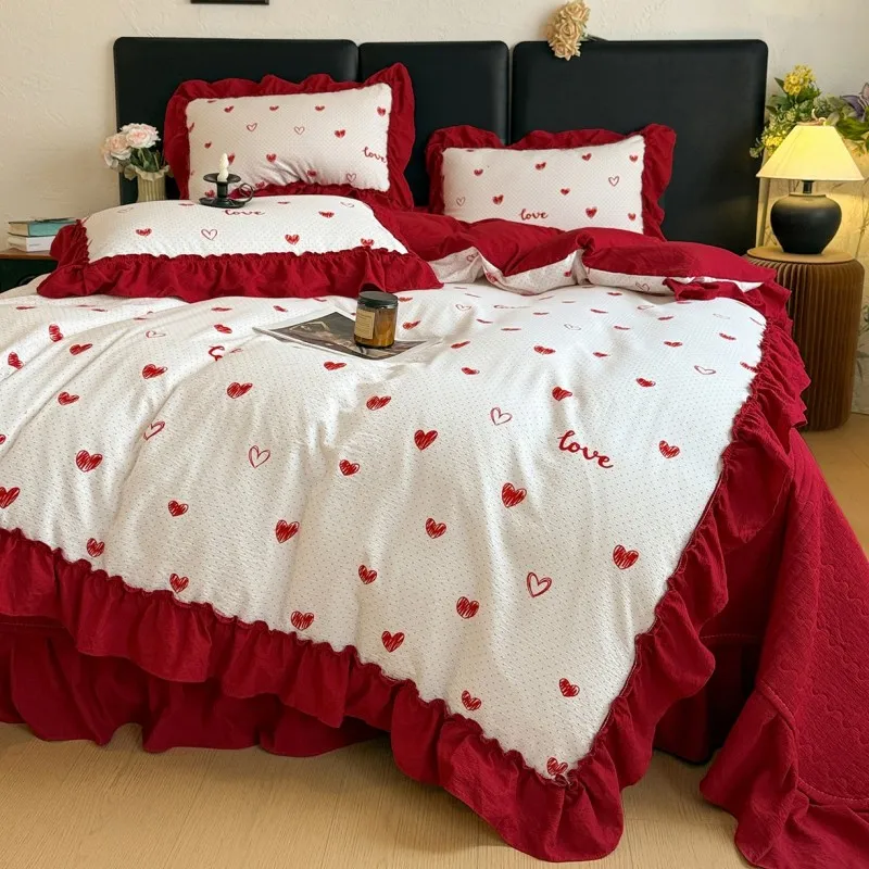 Комплект из четырех предметов: покрывало в корейском стиле из объемной