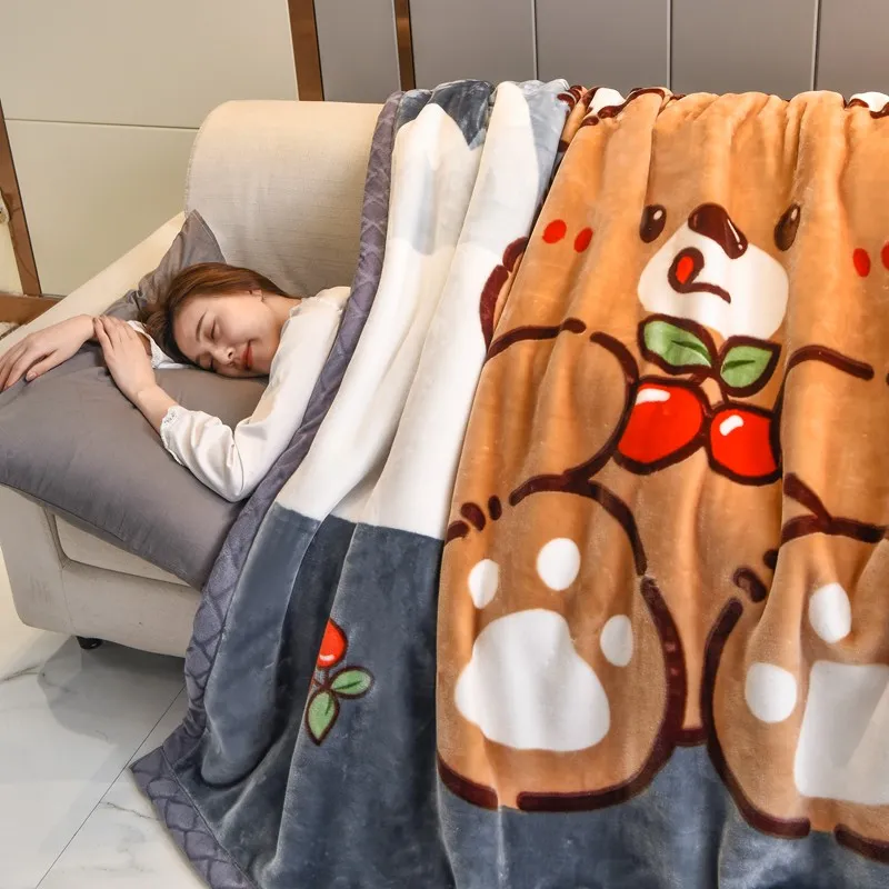 Новое двухслойное утолщенное одеяло Рашель (теплое фланелевое одеяло)