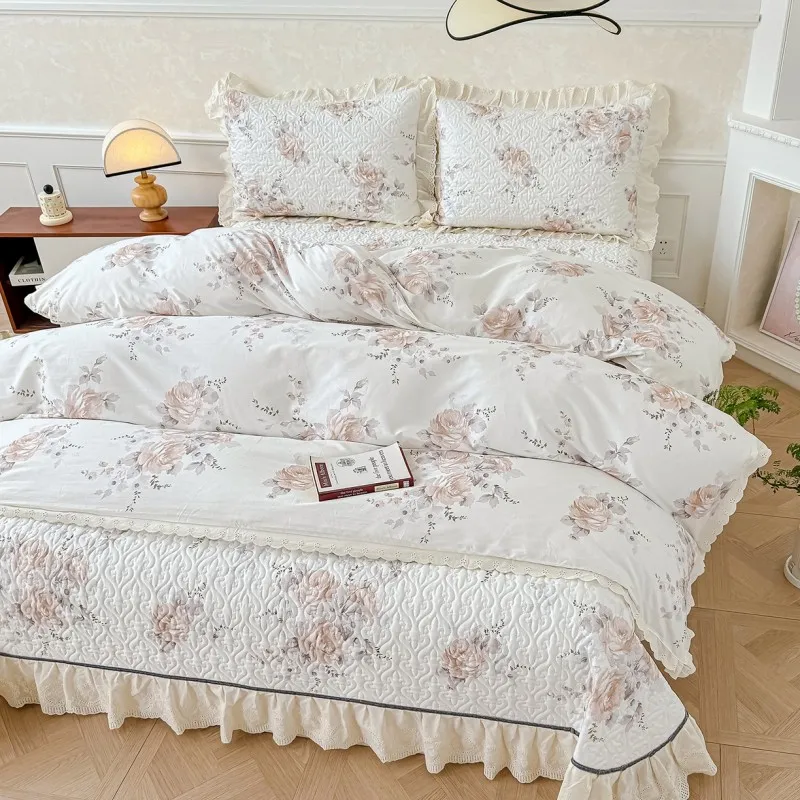 Покрывало из чистого хлопка с цифровой печатью, изготовлено из синьцзянского хлопка, приятное на ощупь и дышащее, наполнено хлопком, похожим на пух, можно стирать в машине, большой