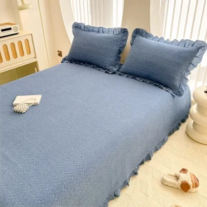 Стеганая простыня из 100% хлопковой саржи с тонкой кружевной отделкой3122 (16)