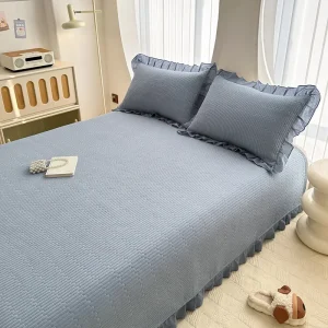 Стеганая простыня из 100% хлопковой саржи с тонкой кружевной отделкой3122 (18)