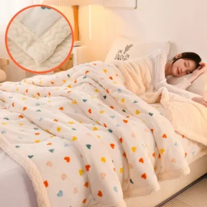 Трехслойное утолщенное стеганое одеяло из молочного флиса + двустороннее флисовое одеяло 2 (1)