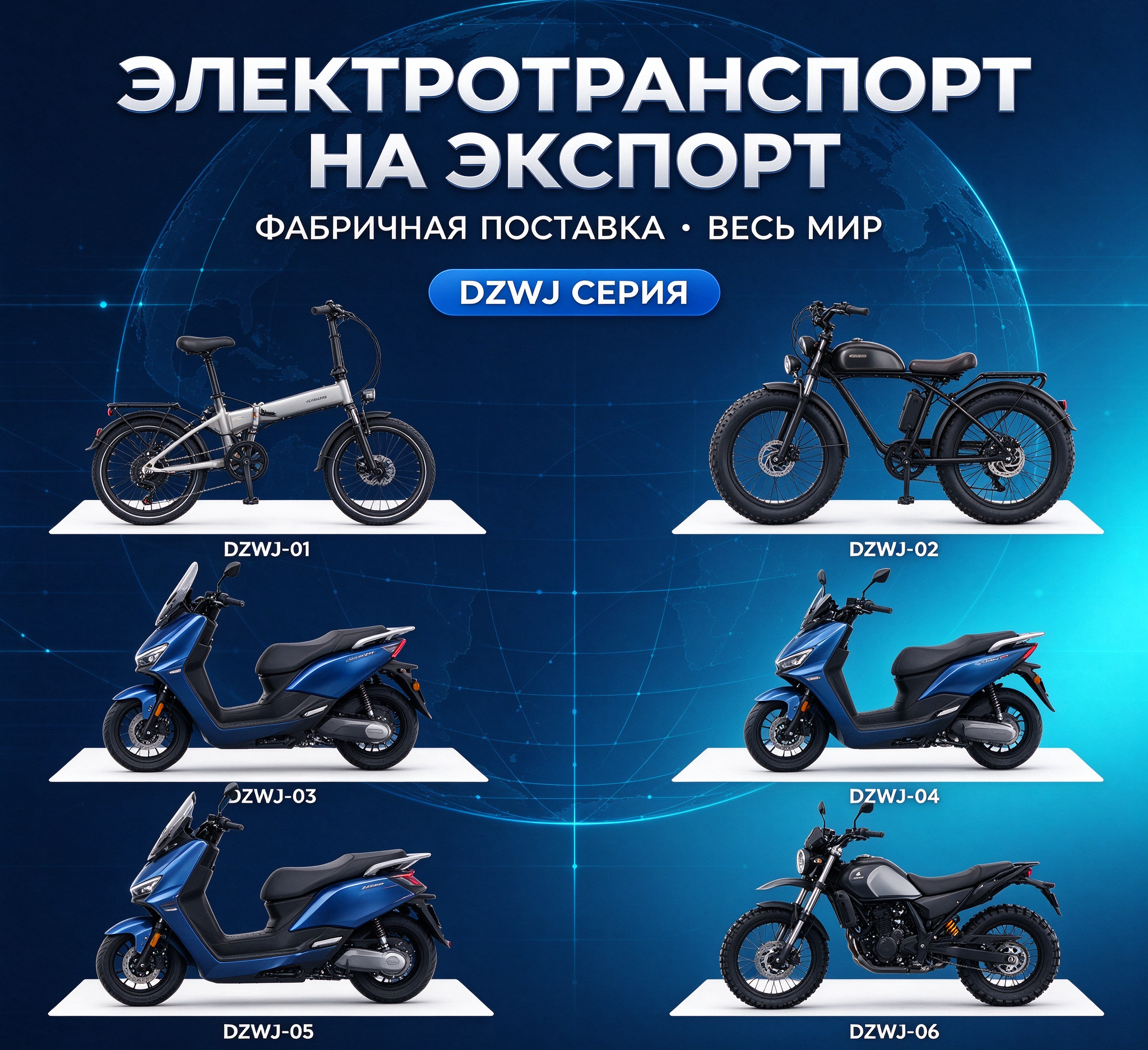 Электротранспорт на экспорт. Фабричная поставка по всему миру.